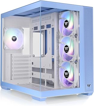 View 380 TG ARGB Hydrangea Blue ATX Case; 4x120mm ARGB Fans Included; Supports Hidden-Connector Motherboard; Front & Side Dual Tempered Glass Panel; CA-1Z2-00MFWN-00; 3 Year Warranty