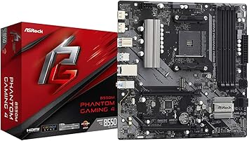 ASRock AM4 AMD B550 SATA 6Gb/s Micro ATX AMD Motherboard Model B550M Phantom Gaming 4