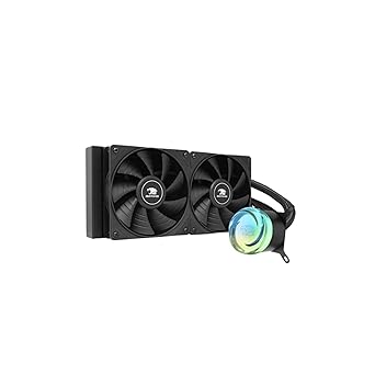 iBUYPOWER AW4 240mm Radiator CPU AIO Liquid Cooler, 2X 120mm Core Fans, RGB Display, Fan Speed 700-2000 RPM, Airflow Volume 65 CFM, Intel 1700/1150/1151, AMD AM5/AM4 - Black