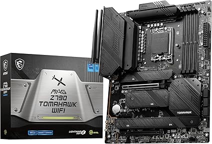 MSI MAG Z790 Tomahawk WiFi Motherboard ATX - Supports Intel Core 12/13th Gen Processors, LGA 1700, DDR5 Boost (7200+MHz/OC), 1 x PCIe 5.0 x16, 1 x PCIe 4.0 x16, 5 x M.2 Gen4, 2.5Gbps LAN, Wi-Fi 6E