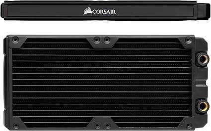 CORSAIR Hydro X Series XR5 280 mm Water Cooling Radiator (Dual 140 mm Fan Mounts, Easy Installation, Premium Copper Construction, Polyurethane Coating, Integrated Fan Screw Guides) Black