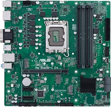 ASUS Pro B660M-C D4-CSM LGA 1700(Intel 12th Gen) Micro-ATX Commercial motherboard (PCIe 4.0, DDR4,2xM.2 slots,front USB 3.2 Type-C,TPM 2.0 IC onboard,Mono-out header(with Amp IC), SMBUS header,ACCE)