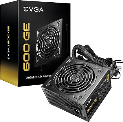 EVGA 600 GE, 80 Plus Gold 600W, Eco Mode, 5 Year Warranty, Power Supply 200-GE-0600-V1