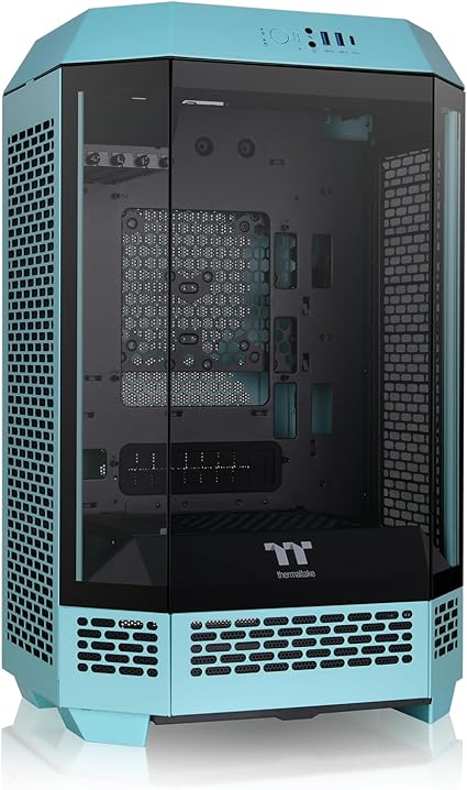 Tower 300 Turquoise Micro-ATX Case; 2x140mm CT Fan Included; Support Up to 420mm Radiator; Optional Chassis Stand Kit Allows Horizontal Display; CA-1Y4-00SBWN-00; 3 Year Warranty