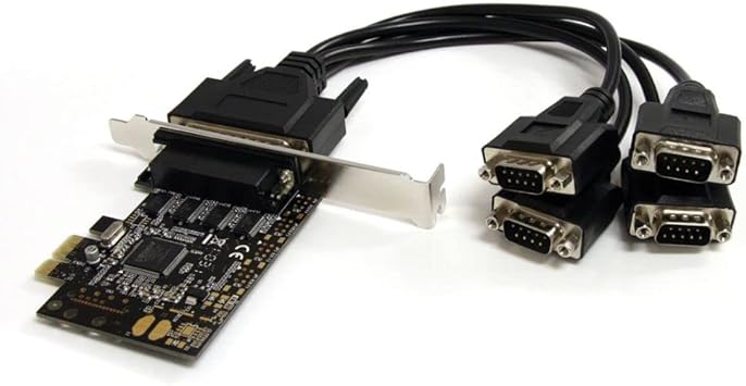 StarTech.com 4 Port PCI Express RS232 Serial Adapter Card - Single-Lane PCI Express - Breakout Cable - RS232 Extension - PCIe Serial Card (PEX4S553B)