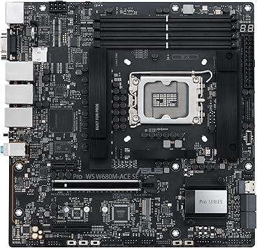 ASUS Pro WS W680M-ACE SE Intel LGA 1700 mATX BMC AST2600 workstation motherboard,PCIe 5.0x16,DDR5,ECC memory,2xIntel 2.5 Gb LAN,2xPCIe 4.0 M.2,USB 3.2 Gen 2x2 front panel,SlimSAS,THUNDERBOLT 4, ACCE