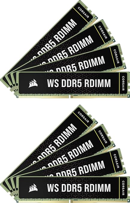 CORSAIR WS DDR5 ECC RDIMM 256GB (8x32GB) 5600MHz CL40 Intel XMP 3.0 Computer Memory - Black (CMA256GX5M8B5600C40)