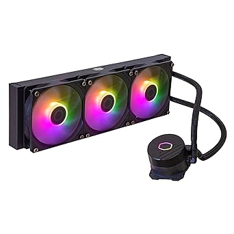 Cooler Master MasterLiquid 360L Core ARGB CPU Liquid Cooler - Dual Chamber Gen S Pump, Superior Radiator and 120 mm ARGB Fans, LGA 1700 and AM5 Brackets - Black