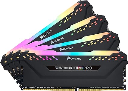 Corsair Vengeance RGB Pro 64GB (4x16GB) DDR4 3200 (PC4-25600) C16 Desktop Memory – Black