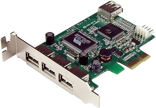 StarTech.com 4 Port PCI Express Low Profile High Speed USB Card - PCIe USB 2.0 Card - PCI-E USB 2.0 Card (PEXUSB4DP)