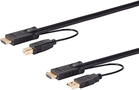 Monoprice - 136645 HDMI USB Combo Cable - 10 Feet, 4K@60Hz, High Dynamic Range (HDR) for KVM Switches - Switch Series Black