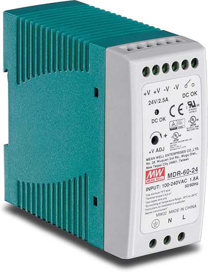 TRENDnet 60 W Single Output Industrial DIN-Rail Power Supply, Universal AC Input, Extreme -20 to 70 °C (-4 to 158 °F) Operating Temp, TI-M6024