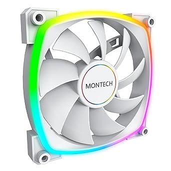 Montech AX 140 ARGB Fan – 1600PWM, High-End Durability, Silent Performance, and Stunning ARGB Design (140mm, White)