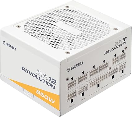 ENERMAX Revolution D.F. 12 850W, ATX 3.1 Standard, PCIe 5.1 600W 12V-2x6 Connector, 80+ Gold Full-Modular Power Supply, Compact 122mm ATX PSU, 10 Year Warranty; ETV850G-W