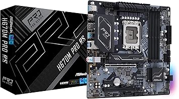 ASROCK H670M PRO RS Socket LGA1700/ Intel H670/ DDR4/ SATA3&USB3.2/ M.2/ Micro ATX Motherboard