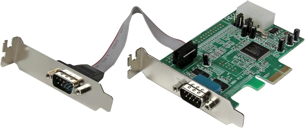 StarTech.com 2 Port Low Profile Native RS232 PCI Express Serial Card with 16550 UART - PCIe RS232 - PCI-E Serial Card (PEX2S553LP)