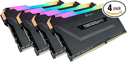 Corsair Vengeance RGB PRO 128GB (4 x 32GB) DDR4 3000 (PC4-24000) C16 Desktop Memory – Black (CMW128GX4M4D3000C16)