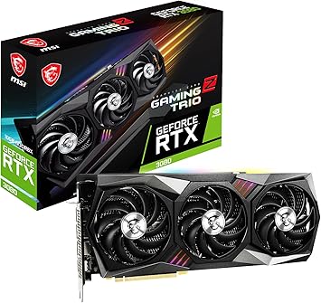 MSI GeForce RTX 3080 Gaming Z Trio 10G LHR Gaming Graphics Card - NVIDIA RTX 3080 LHR, GPU 1830 MHz, 10 GB GDDR6X Memory, Black