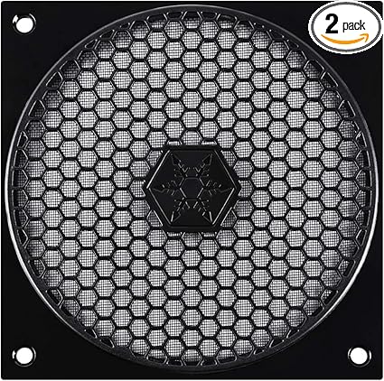 SilverStone Technology 120mm Fan Filter with Honeycomb Grille SST-FF121B-USA-2Pack