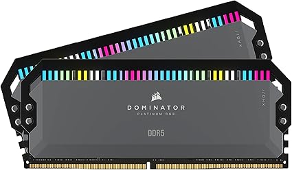 CORSAIR DOMINATOR PLATINUM RGB DDR5 32GB (2x16GB) DDR5 5200MHz CL40 AMD EXPO Intel XMP iCUE Compatible Computer Memory – Gray (CMT32GX5M2B5200Z40)