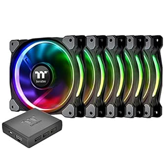 Thermaltake Riing Plus 12 RGB TT Premium Edition 120mm Software Enabled Circular 12 Controllable LED Ring Case/Radiator Fan - Five Pack - CL-F054-PL12SW-A