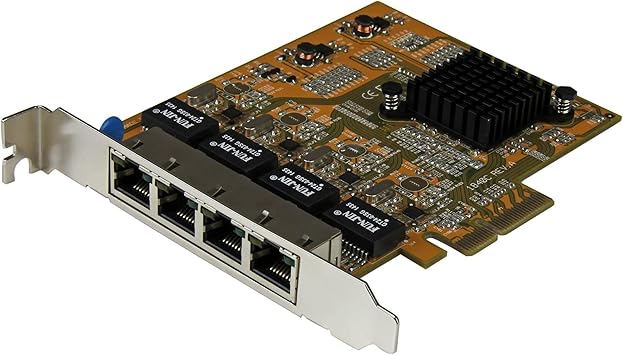 StarTech.com 4 Port PCIe Network Card - Standard Profile - RJ45 Port - Realtek RTL8111G Chipset - Ethernet Network Card - NIC Server Adapter Network Card (ST1000SPEX43)