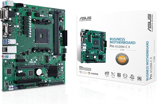 ASUS Pro A520M-C II/CSM AMD AM4 (3rd Gen Ryzen™) microATX Commercial Motherboard