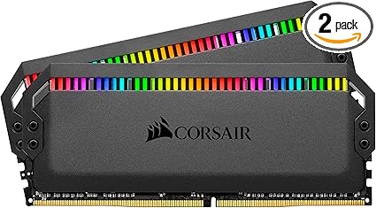 Corsair Dominator Platinum RGB 16 GB (Pack of 2), Total 32 GB, DDR4 3600 (PC4-28800) C18 1.35V AMD Optimised Memory- Black