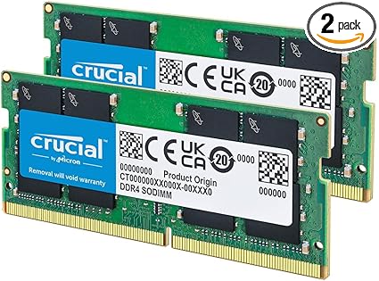 Crucial RAM 32GB Kit (2x16GB) DDR4 3200MHz CL22 (or 2933MHz or 2666MHz) Laptop Memory CT2K16G4SFRA32A