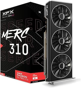 XFX Speedster MERC310 AMD Radeon RX 7900XTX Black Gaming Graphics Card with 24GB GDDR6, AMD RDNA 3 RX-79XMERCB9