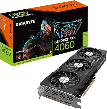 GIGABYTE GeForce RTX 4060 Gaming OC 8G Graphics Card, 3X WINDFORCE Fans, 8GB 128-bit GDDR6, GV-N4060GAMING OC-8GD Video Card