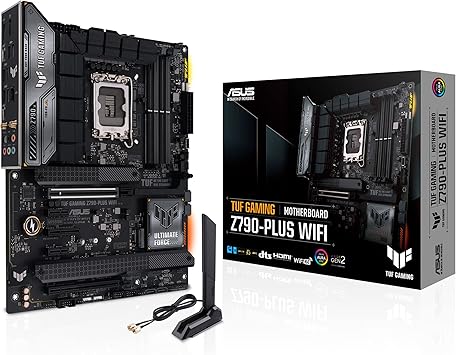 ASUS TUF Gaming Z790-Plus WiFi LGA 1700(Intel 14th,12th &13th Gen) ATX Gaming Motherboard(PCIe 5.0,DDR5,4xM.2 Slots,16+1 DrMOS,WiFi 6,2.5Gb LAN,Front USB 3.2 Gen 2 Type-C,Thunderbolt 4(USB4),Aura RGB)