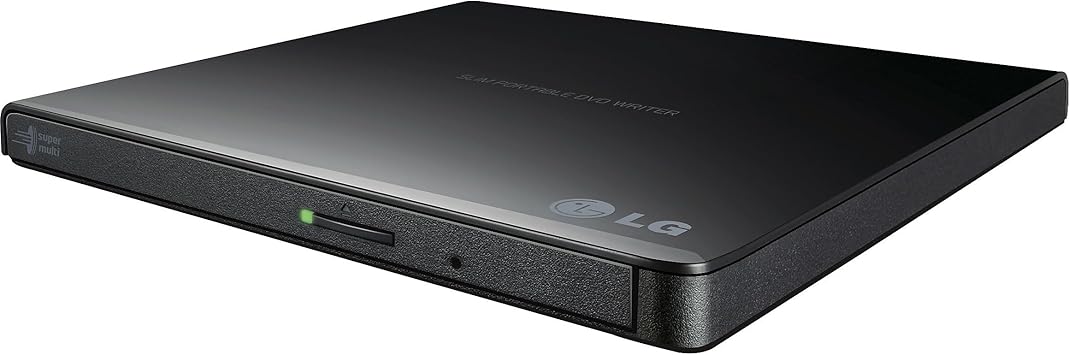 LG GP65NB60 8X USB 2.0 Super Multi Ultra Slim Portable DVD Writer Drive +/-RW External Drive with M-DISC Support - Black