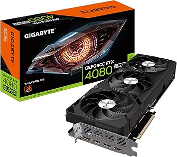 GIGABYTE GeForce RTX 4080 Super WINDFORCE V2 16G Graphics Card, 3X WINDFORCE Fans, 16GB 256-bit GDDR6X, GV-N408SWF3V2-16GD Video Card