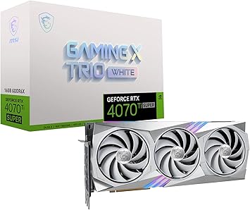 MSI Gaming RTX 4070 Ti SUPER 16G GAMING X TRIO WHITE Graphics Card (NVIDIA RTX 4070 Ti SUPER, 256-Bit, Extreme Clock: 2685 MHz, 16GB GDRR6X 21 Gbps, HDMI/DP, Ada Lovelace Architecture)