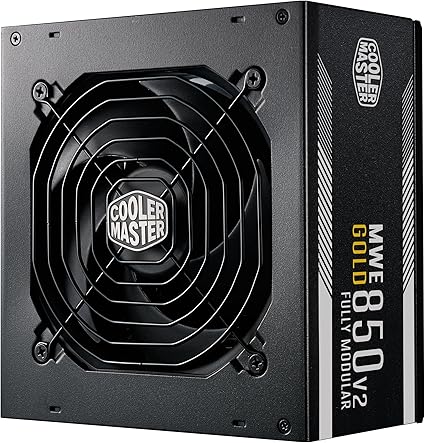 Cooler Master MWE Gold 850 V2 Full Modular, 850W, 80+ Gold Efficiency, 2 EPS Connectors, 120mm HDB Fan, Semi-fanless Operation, 5 Year Warranty