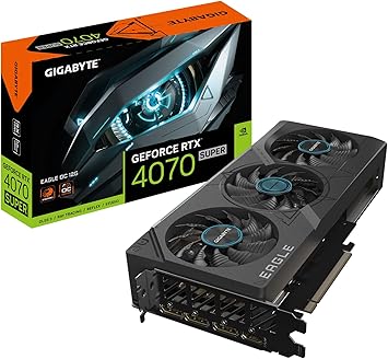 GIGABYTE GeForce RTX 4070 Super Eagle OC 12G Graphics Card, 3X WINDFORCE Fans, 12GB 192-bit GDDR6X, GV-N407SEAGLE OC-12GD​ Video Card