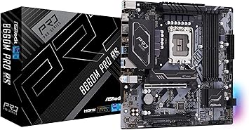 ASRock B660M Pro RS Intel B660 Series CPU (LGA1700) 32 GB Compatible B660M MicroATX Motherboard