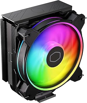 Cooler Master Hyper 212 Halo Black CPU Air Cooler, 120 Halo² PWM Fan, Dual Loop ARGB, Aluminum Top Cover, 4 Copper Heat Pipes, 154mm Tall, AMD Ryzen AM5|AM4, Intel LGA 1851|1700|1200 Brackets