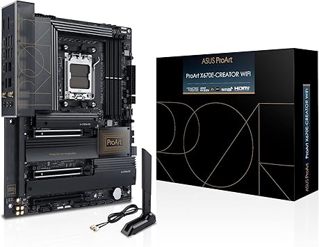 ASUS ProArt X670E-CREATOR WiFi AMD X670 AM5 Ryzen™ Desktop 9000 8000 & 7000 ATX Motherboard, 16+2 Power Stages, PCIe® 5.0 Ready, DDR5 Support, USB4®, 10 Gb & 2.5 Gb LAN, WiFi 6E, Four M.2 Slots