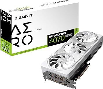 GIGABYTE GeForce RTX 4070 Super AERO OC 12G Graphics Card, 3X WINDFORCE Fans, 12GB 192-bit GDDR6X, GV-N407SAERO OC-12GD Video Card