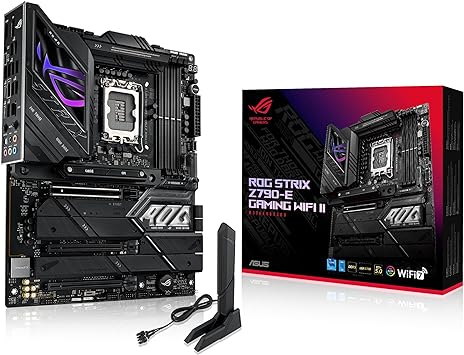 ASUS ROG Strix Z790-E Gaming WiFi II LGA 1700(Intel 14th & 13th & 12th Gen)ATX gaming motherboard(DDR5,PCIe 5.0,2.5 Gb LAN,5XM.2 slots,PCIe 5.0 x16,WiFi 7 front-panel connector with PD 3.0 up to 30W.