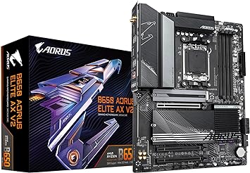 GIGABYTE B650 AORUS Elite AX V2 (AM5/ LGA 1718/ AMD/ B650/ ATX/ 5-Year Warranty/ DDR5/ Triple M.2/ PCIe 5.0/ USB 3.2 Gen2X2 Type-C/WiFi 6E/ 2.5GbE LAN/Q-Flash Plus/EZ-Latch/Motherboard)