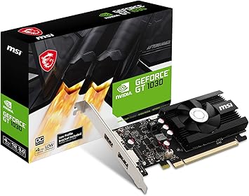 MSI Gaming GeForce GT 1030 4GB GDRR4 64-bit HDCP Support DirectX 12 DP/HDMI Single Fan OC Graphics Card (GT 1030 4GD4 LP OC)