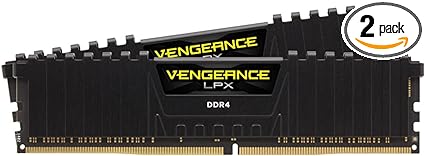 Corsair VENGEANCE LPX DDR4 16GB (2x8GB) 3200MHz CL16 Intel XMP 2.0 Computer Memory - Black (CMK16GX4M2E3200C16)