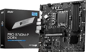 MSI PRO B760M-P DDR4 ProSeries Motherboard (Supports 12th/13th/14th Gen Intel Processors, LGA 1700, DDR4, PCIe 4.0, M.2, USB 3.2 Gen2, HDMI/DP, mATX)