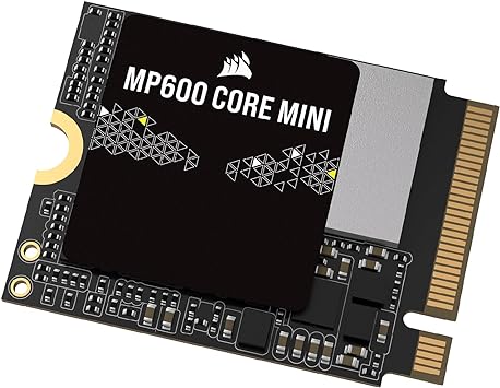 Corsair MP600 CORE Mini 1TB M.2 NVMe PCIe x4 Gen4 2 SSD – M.2 2230 – Up to 5,000MB/sec Sequential Read – High-Density QLC NAND – Great for Steam Deck, ASUS ROG Ally, Microsoft Surface Pro – Black