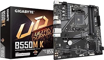 GIGABYTE B550M K AM4 AMD B550 Micro-ATX Motherboard with Dual M.2, SATA 6Gb/s, USB 3.2 Gen 1, Realtek GbE LAN, PCIe 4.0