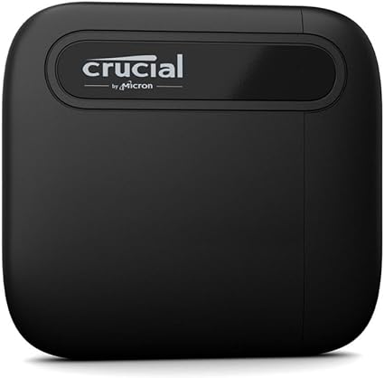 Crucial X6 2TB Portable SSD - Up to 800MB/s - PC and Mac - USB 3.2 USB-C External Solid State Drive - CT2000X6SSD9, Black