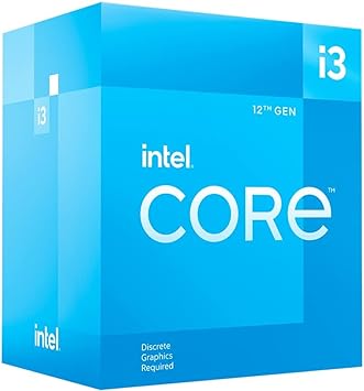 Intel® Core™ 12th Gen i3-12100F desktop processor, featuring PCIe Gen 5.0 & 4.0 support, DDR5 and DDR4 support. Discrete graphics required.